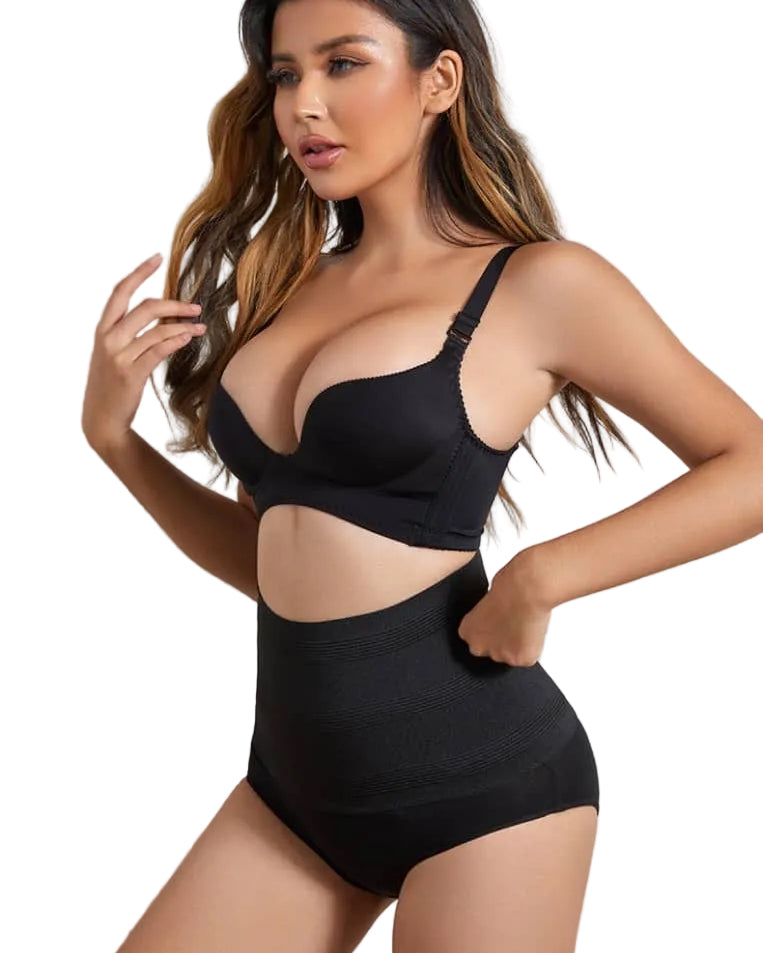 full coverage panty style designed to smooth the lower abdomen and FUPA area