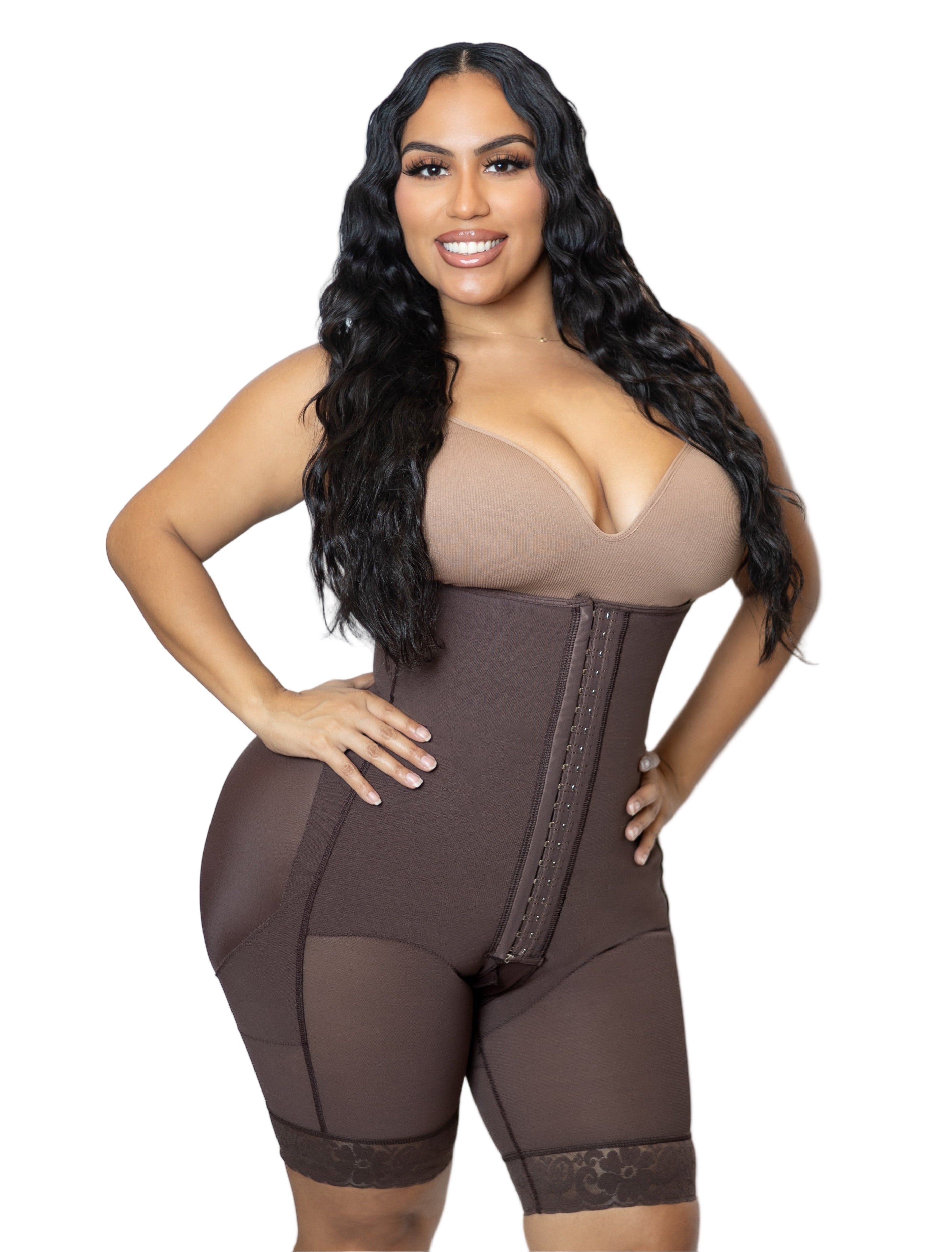 Smart Fit Hourglass Sculpt BBL Faja with FUPA compression and zero hip compression – Colombian high compression faja for curvy women.