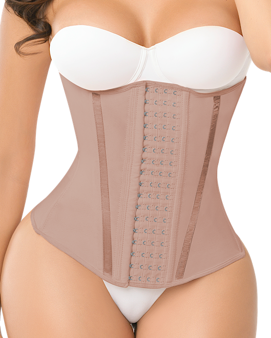 Mocha Waist trainer with internal band – extreme snatch shapewear for fupa and hourglass shaping