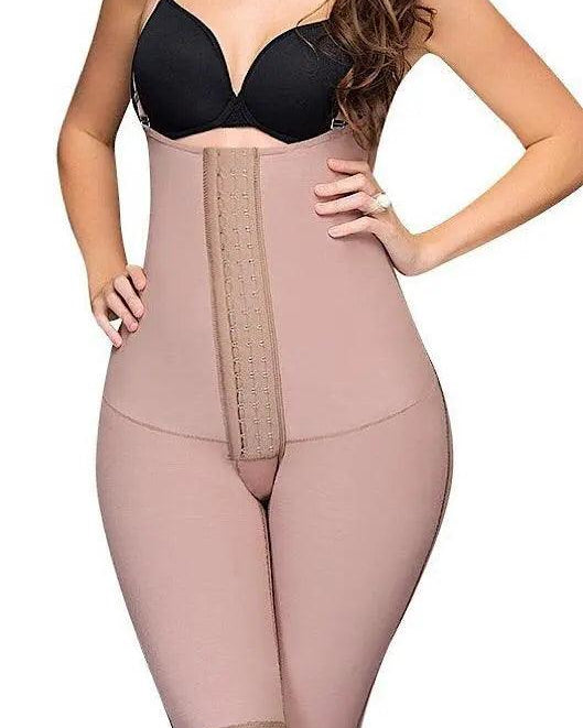 Knee length Post Surgery high back faja #09175 - Pretty Girl Curves Waist Trainers & Shapewear