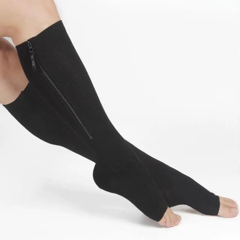 Mid Leg Zipper Anti Embolism Compression Socks - Pretty Girl Curves Waist Trainers & Shapewear