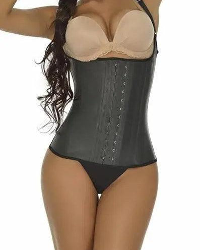 Waist Slimming Semi Vest Black 2 Rows #2028 - Pretty Girl Curves Waist Trainers & Shapewear
