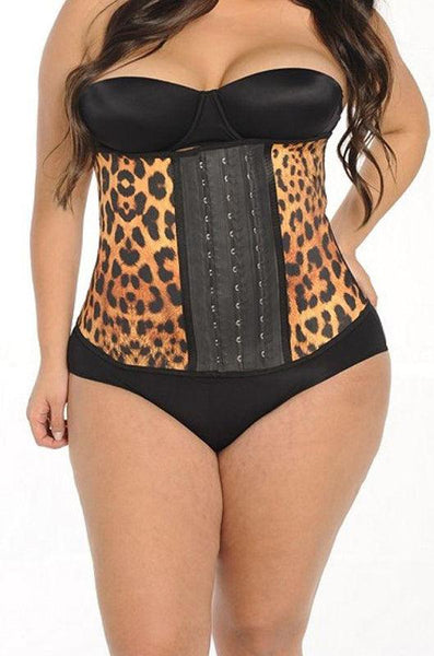 Animal Print latex waist trainer corset