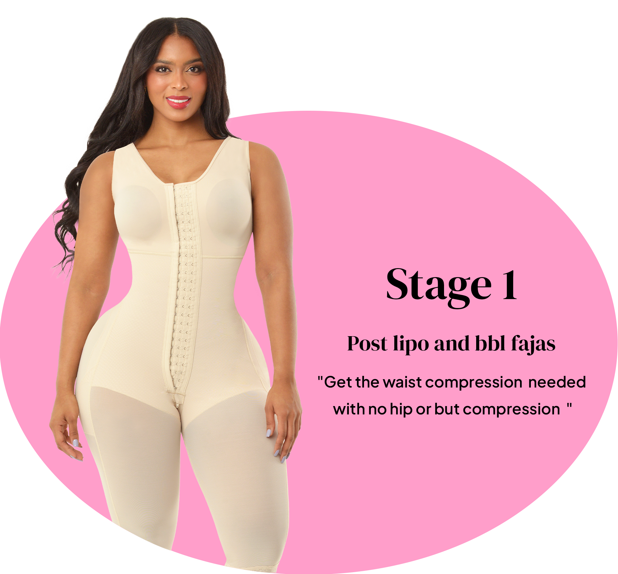Mia Aesthetics Stage 1 Colombian Faja, Compression Shapewear for  Post-Surgery, Tummy Control Bodysuit (Medium) at  Women's Clothing  store