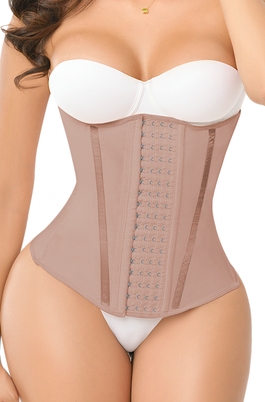 Mocha Waist trainer with internal band – extreme snatch shapewear for fupa and hourglass shaping