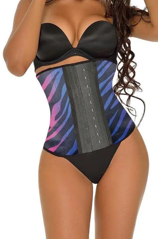Multi Zebra Print Waist Trainer Short Torso #2026 - Pretty Girl Curves Waist Trainers & Shapewear