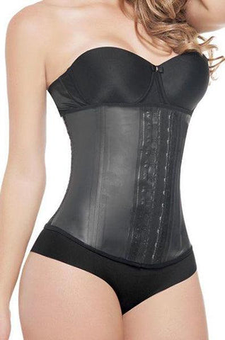  Black latex waist trainer for every day use 2 rows #2025
